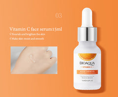 BIOAQUA 6 Pcs Vitamin C Skin Care Set Moisturizing Anti-aging Face Cream Serum Facial Cleanser Skin Care